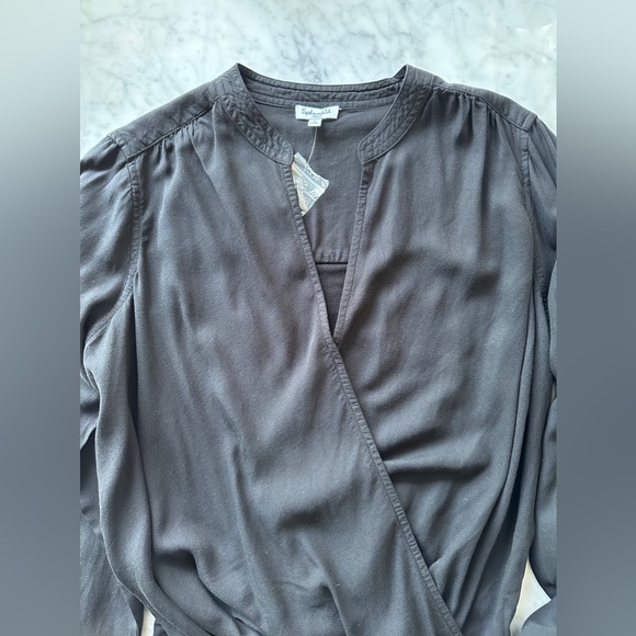 NWT Splendid Hi-Low Surplice Blouse Black - Picture 7 of 16